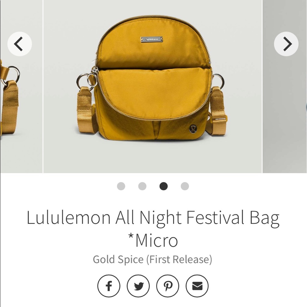 Lululemon gold spice micro all night festival bag